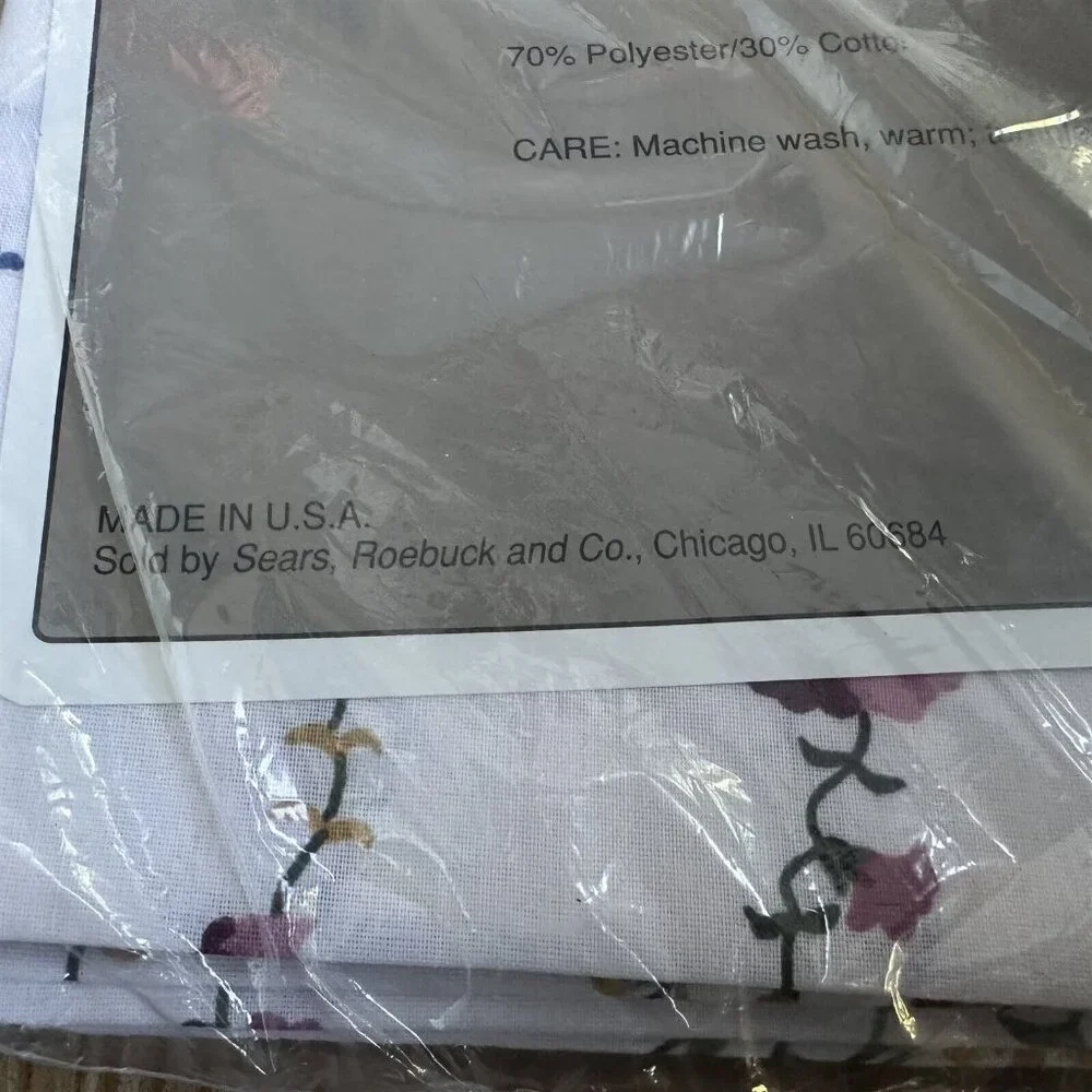 Vintage Sears Roebuck Window Valance Rod Pocket Floral ATHENE 84 x 15 NEW